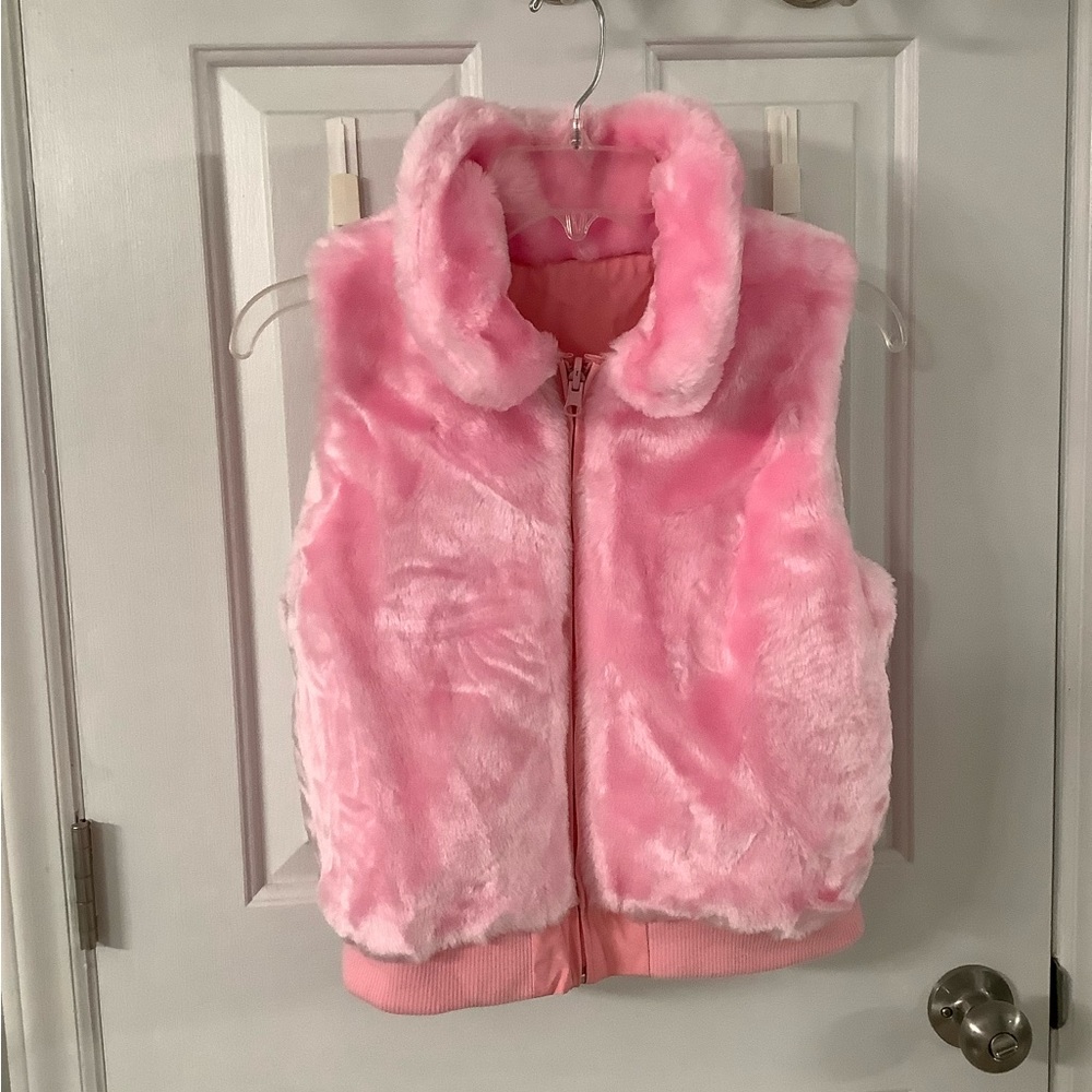 Reversible Girl Connection Pink Plush Vest Youth XL